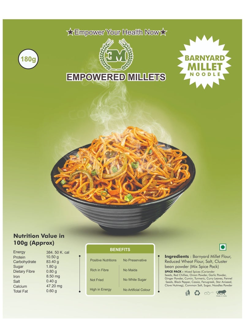 Empowered Millets Barnyard Millet Noodles with Masala (180g pack of 2) - Image 2